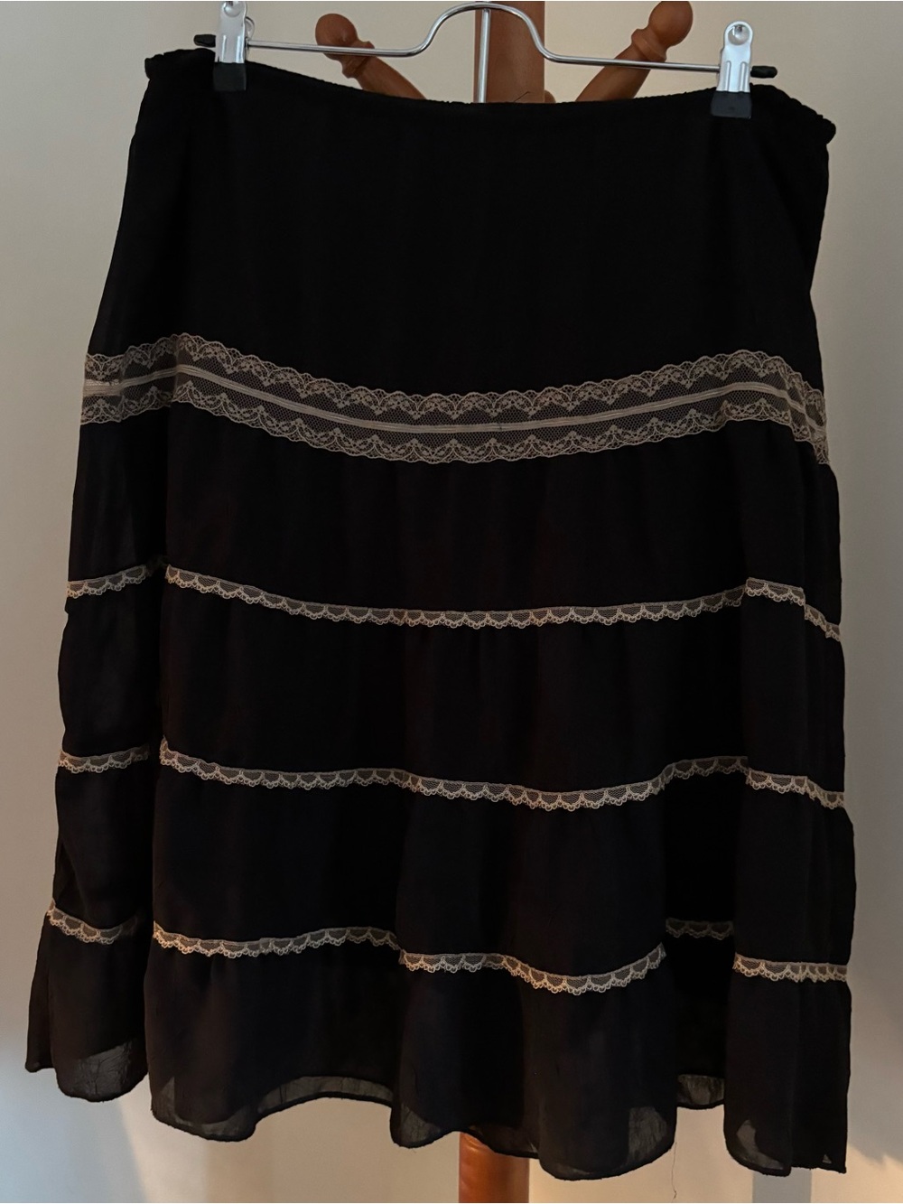 Mossimo Supply Co. Black Skirt with Cream Lace Trim